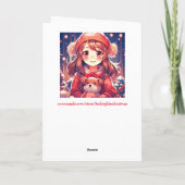 かわいいアニメの少女と子犬とイヤーマフ シーズンカード (裏面)