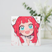 かわいいアニメの少女と輝く目 招待状 (スタンド正面)