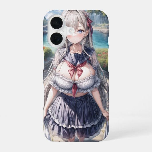 かわいいアニメの少女の電話ケース iPhone 16ケース (裏面)