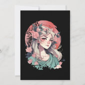 かわいいアニメの少女 招待状 (裏面)