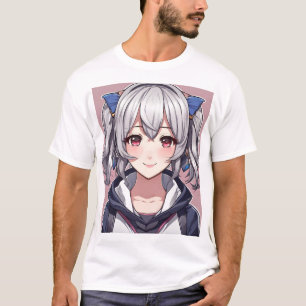 かわいいアニメの少女 Tシャツ
