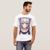 かわいいアニメの少女 Tシャツ (正面フル)