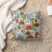 かわいいアニメの怪物のシームレスな背景 クッション (ブランケット)