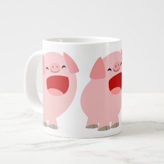かわいいアニメの歌う豚のジャンボマグカップ ジャンボコーヒーマグカップ