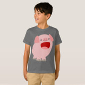 かわいいアニメの歌う豚の子供用Tシャツ Tシャツ (正面フル)