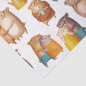 かわいいアニメの熊が白いデコパージュに 薄葉紙 (詳細)