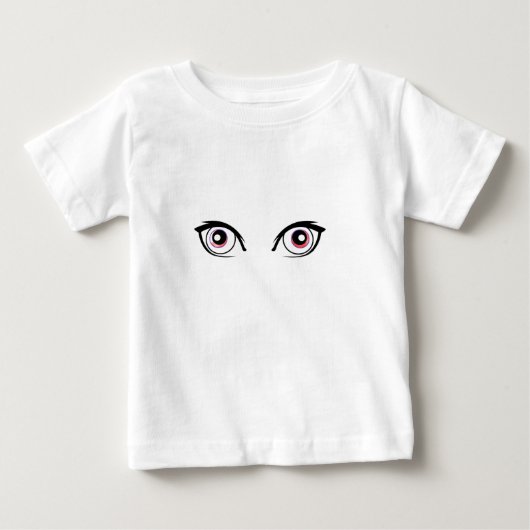 かわいいアニメの目 ベビー服 ベビーTシャツ (正面)