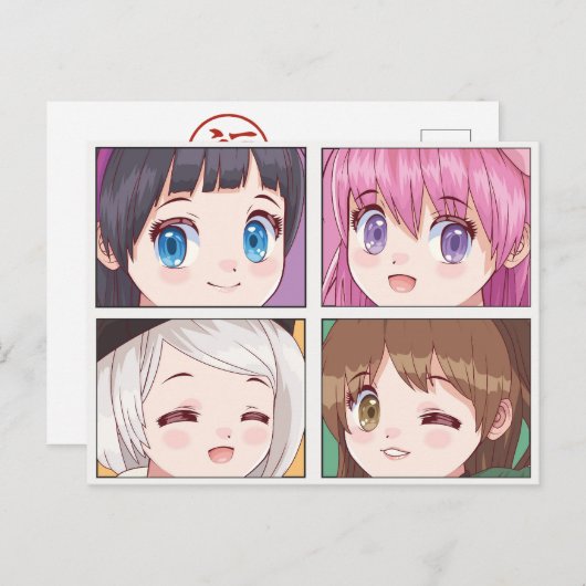 かわいいアニメはがき ポストカード (正面/裏面)