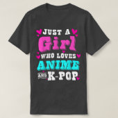 かわいいアニメはアニメやk-3を愛する女ポップ・アートのの子 tシャツ (デザイン正面)