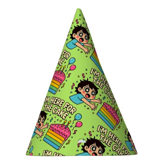 かわいいアニメアイお誕生日ケーキ恋人 パーティーハット (右)