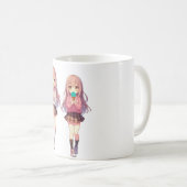 かわいいアニメアイスクリームの女の子 コーヒーマグカップ (正面右)