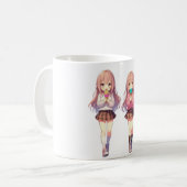 かわいいアニメアイスクリームの女の子 コーヒーマグカップ (正面左)