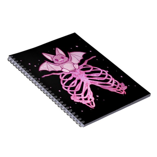 かわいいアニメアニマルパステルゴシックこうもり ノートブック (右側)