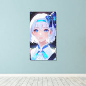 かわいいアニメアート キャンバスプリント (インサイチュ (ウッドフロア))