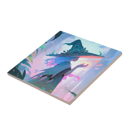 かわいいアニメウィッチガールファンタジー タイル (側面)