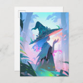 かわいいアニメウィッチガールファンタジー ポストカード (正面/裏面)