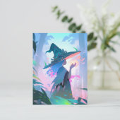 かわいいアニメウィッチガールファンタジー ポストカード (スタンド正面)