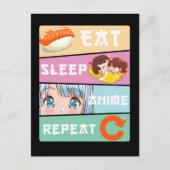 かわいいアニメウオッチングガールジャパン漫画マンガアニメ ポストカード (正面)