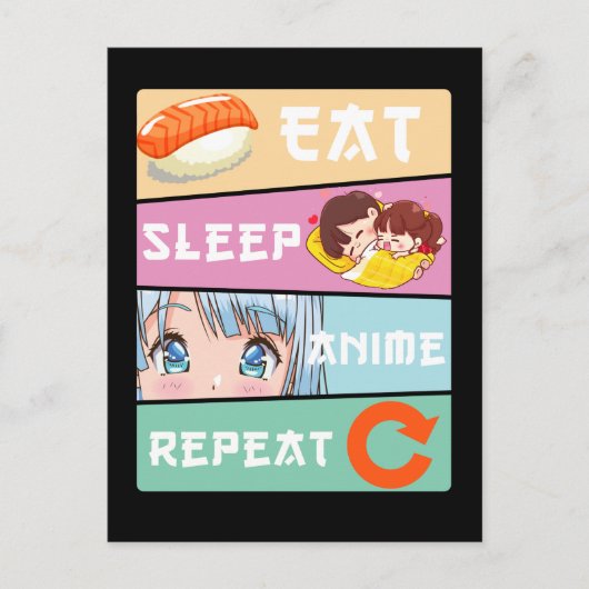 かわいいアニメウオッチングガールジャパン漫画マンガアニメ ポストカード (正面)