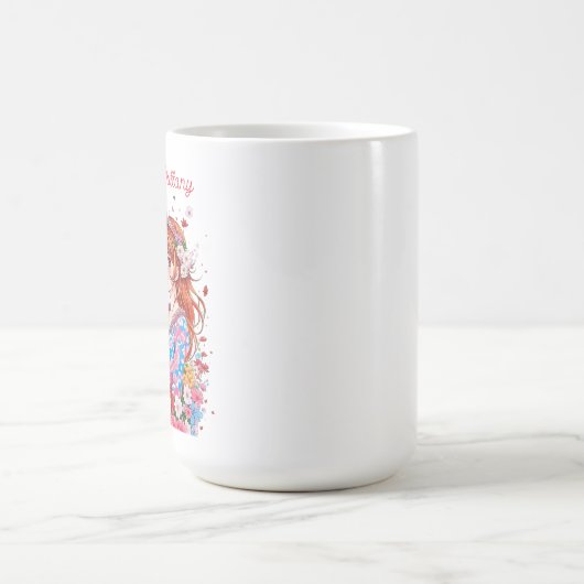 かわいいアニメカップルかわいいパーソナライズされた子 コーヒーマグカップ (中央)