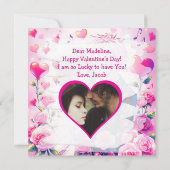 かわいいアニメカップル | バレンタパーソナライズされたンの日 カード (裏面)