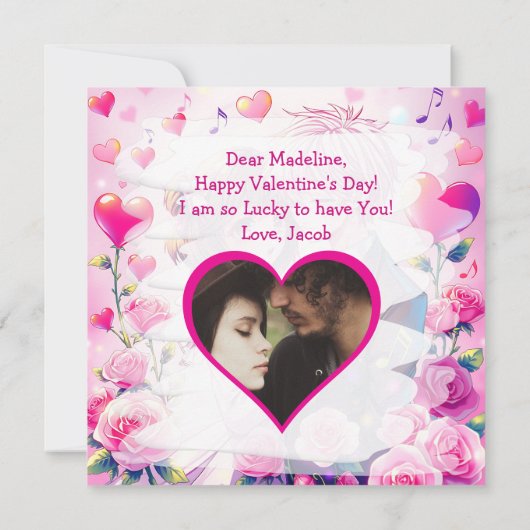 かわいいアニメカップル | バレンタパーソナライズされたンの日 カード (裏面)