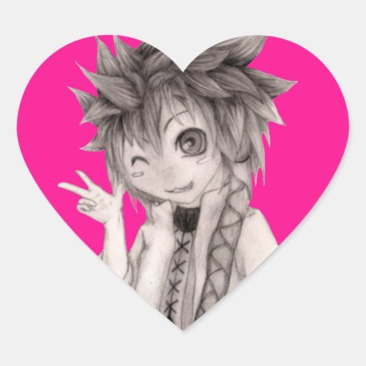 かわいいアニメガイオリジナルスケッチ ハートシール (正面)