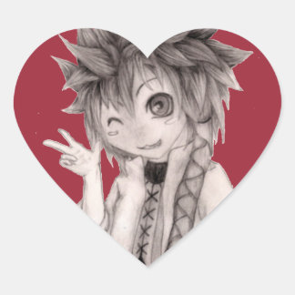 かわいいアニメガイオリジナルスケッチ ハートシール