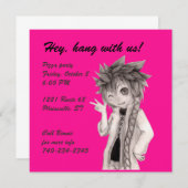 かわいいアニメガイオリジナルスケッチ 招待状 (正面/裏面)