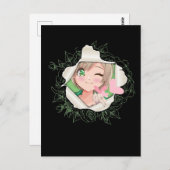 かわいいアニメガールかわいいハートラブオタク ポストカード (正面/裏面)