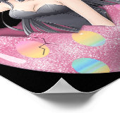 かわいいアニメガールイースターバニー卵かわいい和風東 ポスター (角)