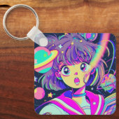 かわいいアニメガールキーチェーン キーホルダー (正面)