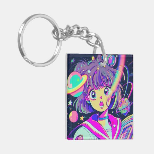 かわいいアニメガールキーチェーン キーホルダー (正面左)