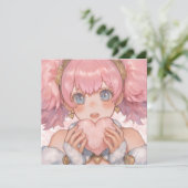 かわいいアニメガールハート 招待状 (スタンド正面)