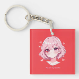 かわいいアニメガールバレンタインスウェットシャツ キーホルダー