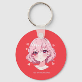 かわいいアニメガールバレンタインパーカー キーホルダー