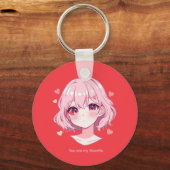 かわいいアニメガールバレンタインパーカー キーホルダー (正面)