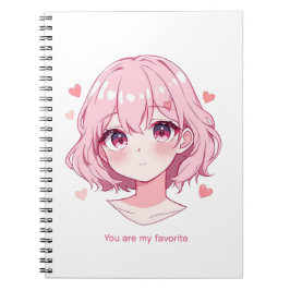 かわいいアニメガールバレンタインビッグスウェットシャツ ノートブック