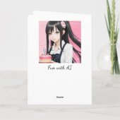 かわいいアニメガールパーソナライズされたハッピーバースデー カード (裏面)