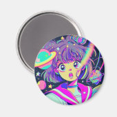 かわいいアニメガールマグネット マグネット (正面/裏面)