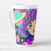 かわいいアニメガールラテマグ カフェラテマグ (左アングル)