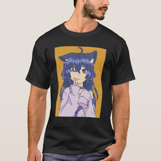 かわいいアニメガールロフィエステティックレトロ90Sジャパネス Tシャツ (正面)