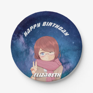 かわいいアニメガール銀河系 ペーパープレート