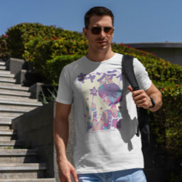 かわいいアニメガール魔法杖 Tシャツ