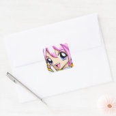 かわいいアニメガール スクエアシール (封筒)