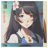 かわいいアニメガール ファブリック (クローズアップ)