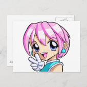 かわいいアニメガール ポストカード (正面/裏面)