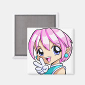 かわいいアニメガール マグネット (正面/裏面)