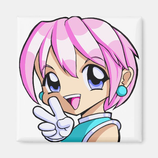 かわいいアニメガール マグネット (正面)