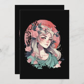 かわいいアニメガール 招待状 (正面/裏面)